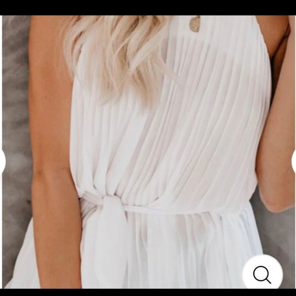 Beautiful White Chiffon Shirt With Tie Waist